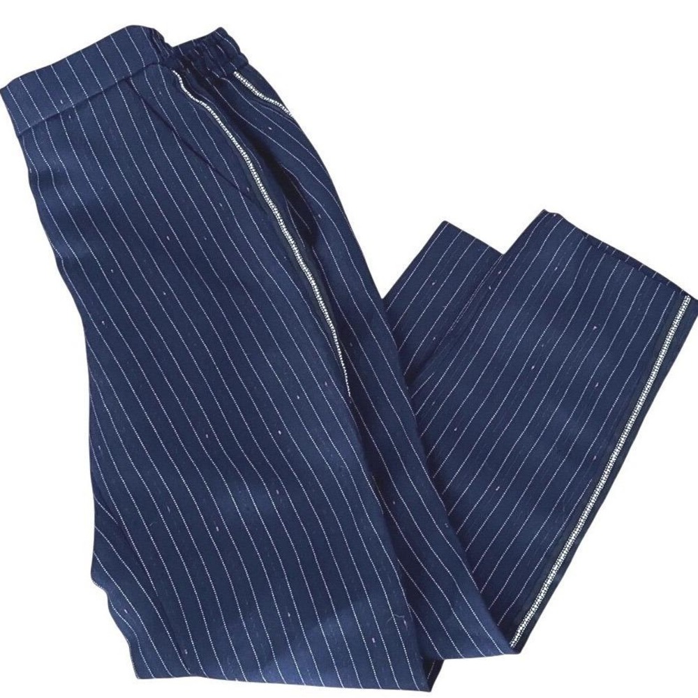 $275 Zadig & Voltaire Myrtille Porta Stripe Navy Pull-On Trousers Pants EU38/US6